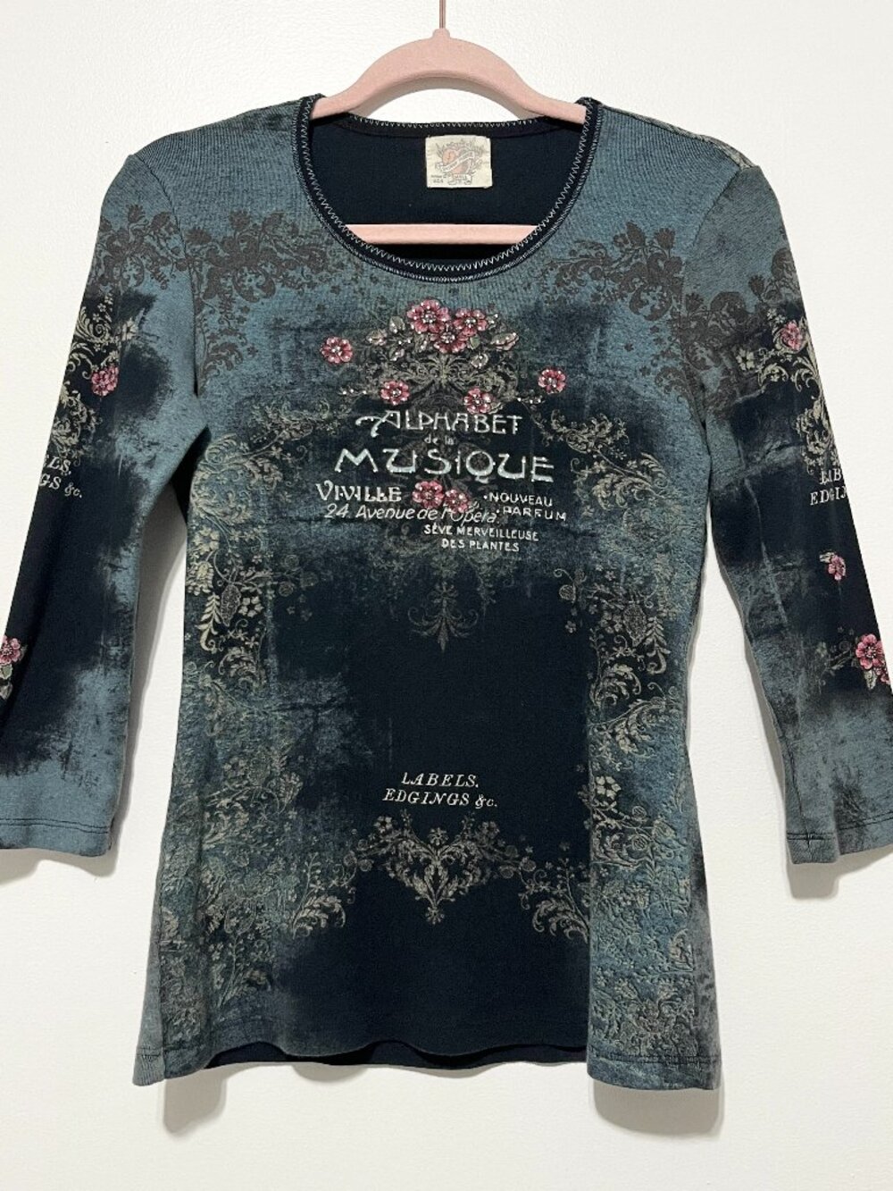 Skinny Minnie Womens Y2K Top S Soft Grunge 2000s Indie Sleaze Rhinestone Tattooo
